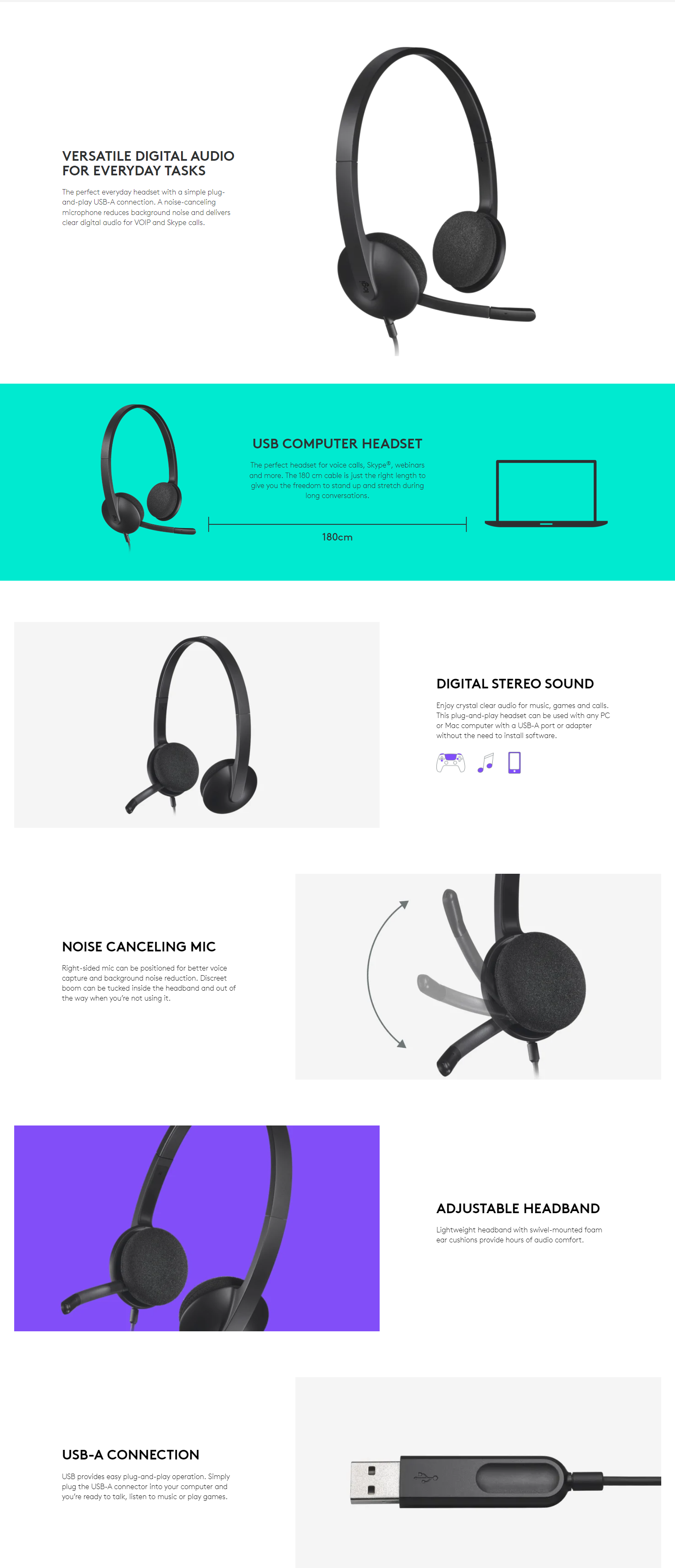 f4dd39b2c935161a53794135effdd79d 1 - Logitech H340 USB-A Wired Headset Black