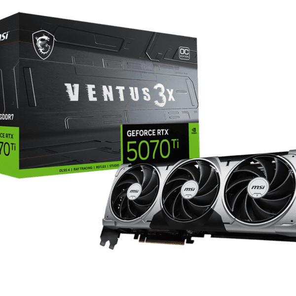 MSI NVIDIA GeForce RTX 5070 Ti 16G VENTUS 3X OC Edition Graphics Cards, 16GB GDDR7, PCI-E Gen5, DisplayPort, 8960 CUDA Core, HDMI, 300W, Triple Fan Cooling, G Sync