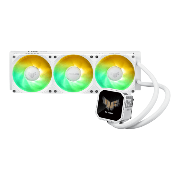 Asus TUF Gaming LC III 360 ARGB Liquid Cooler, Four-Pole Design Pump, 2.8" IPS Display, Supports Intel, AMD Sockets, White, 1 Year Warranty | 90RC01A2-B0EAY0