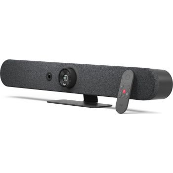Logitech Rally Bar Mini All-in-One Webcam, Video Bar for Medium Rooms, Up to 4k Display Resolution, PTZ Camera, AI Viewfinder, Zoom/Tilt/Pan, Graphite - 960-001340
