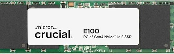 Crucial E100 2TB M.2 NVMe PCIe Gen4 Internal SSD, Up to 5,000MB/s, Laptop & Desktop Compatible - CT2000E100SSD8