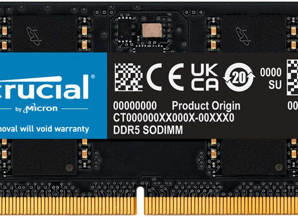 CRUCIAL 32GB RAM DDR5 -5600 SODIMM LAPTOP MEMORY - CT32G56C46S5