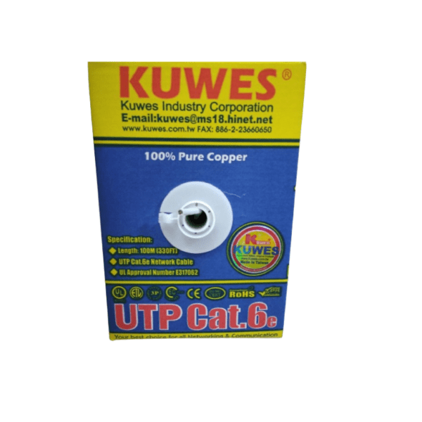 Kuwes UTP CAT.6 TURBO 6E 24AWG SOLID X 4 PAIR LAN CABLE Grey PCV 305M Box