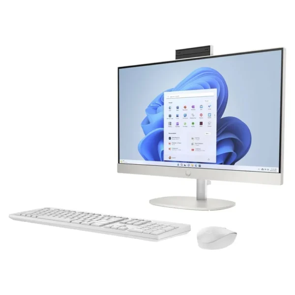 HP 24-CR0007NE All-in-One Desktop PC, AMD Ryzen 5 7520U Processor, 8GB RAM, 512GB SSD, 24” FHD Display, Windows 11 Home, English & Arabic Keyboard, Mouse Included, White, 1 Year Warranty