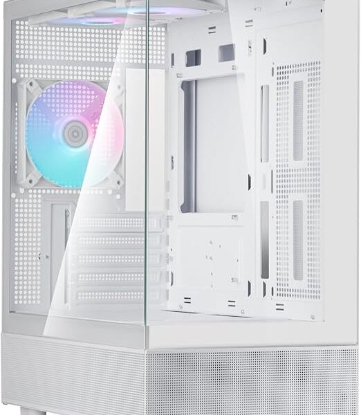 SilverStone Technology SST-LD04-W-ARGB Lucid Series Panoramic Micro ATX Case with Considerable 270° Field of View