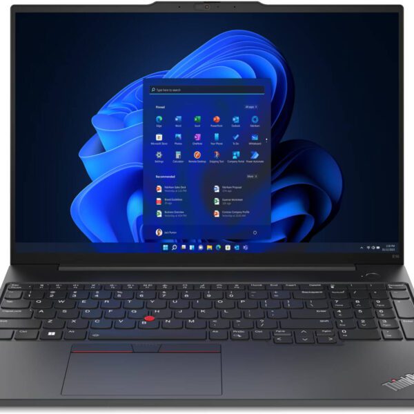 Lenovo ThinkPad E16 Gen 1 Laptop, 16" WUXGA IPS Display, Intel Core i5-1335U, 8GB RAM, 512GB SSD, Intel Iris Xe Graphics, English Keyboard, No OS, Graphite Black | 21JNS08900