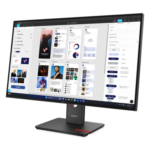 Lenovo ThinkVision T32UD-40 31.5" UHD (3840 x 2160) Monitor, Anti-glare, USB-C, HDMI, RJ45, Height/Tilt/Swivel/Pivot, Adjustable, 3 Year Warranty | 64B0GAT1UK