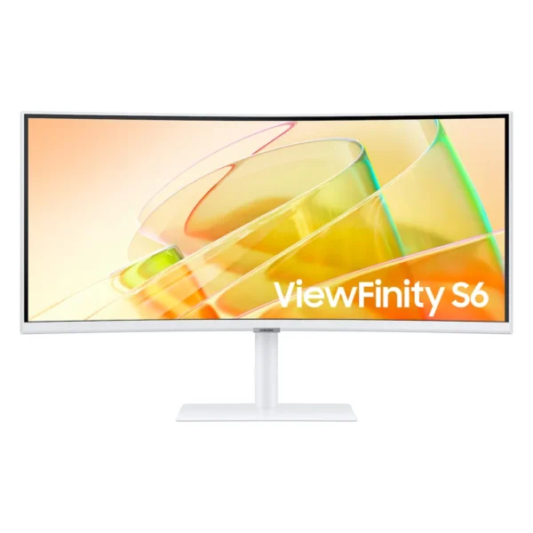 Samsung ViewFinity S6 S65TC 34" Curved Ultra-WQHD Monitor, (3440x1440) Resolution, 100Hz, Thunderbolt 4, HDMI & DP, Height/Tilt/Swivel Adjustable Stand, Warm White, 3 Year Warranty | LS34C650TAMXUE