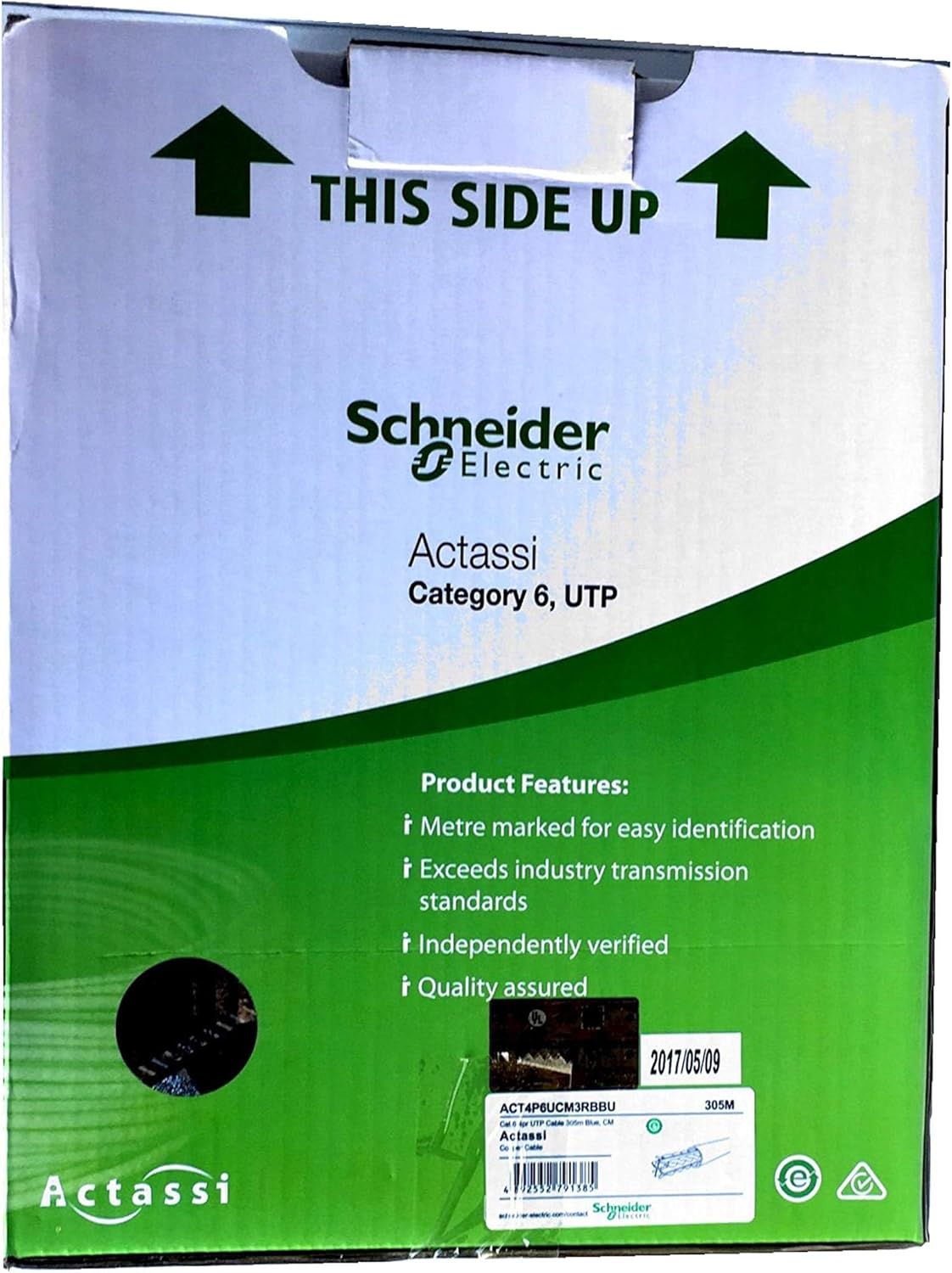 71GJ1E1ahAL. 71GJ1E1ahAL - Schneider Electric Cat6, 4-Pair UTP Cable 305m Blue CM | ACT4P6UCM3RBBU