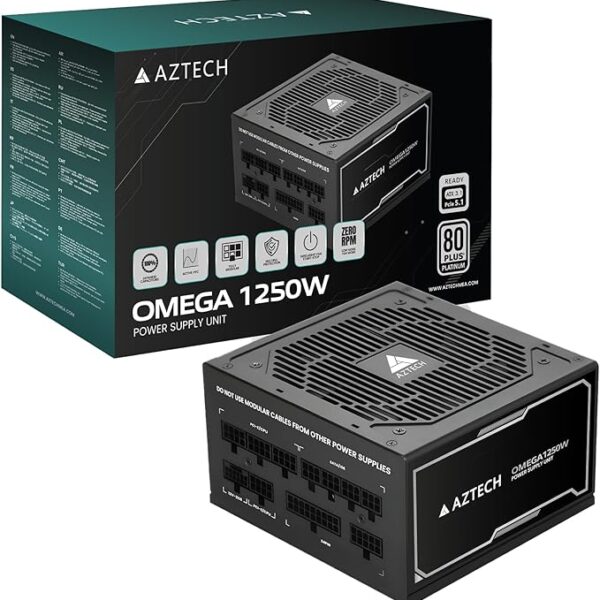 Aztech  Powersupply  Omega 1250W Platinum Fully Modular  -ATX 3.1 and PCIE 5.1 Ready - BLACK