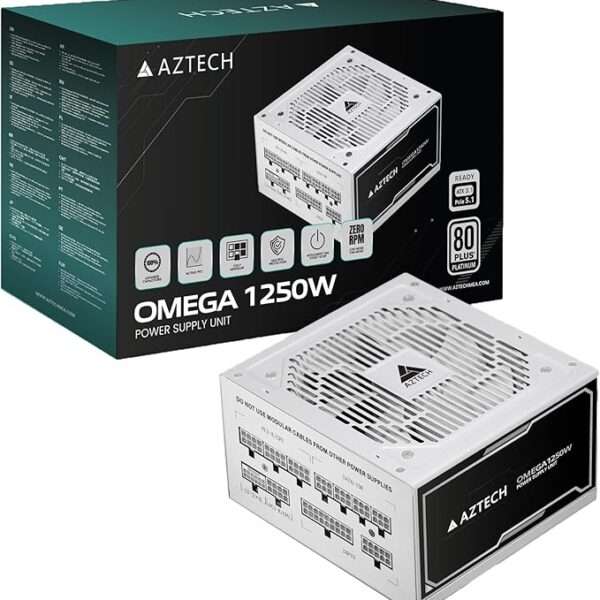 Aztech  Powersupply  Omega 1250W Platinum Fully Modular  -ATX 3.1 and PCIE 5.1 Ready - WHITE