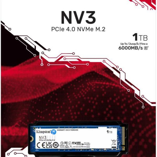 Kingston NV3 1TB PCIe 4.0 M.2 NVMe SSD | SNV3S1000G