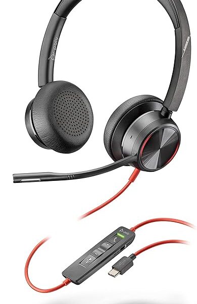 Poly Blackwire 8225 Stereo Microsoft Teams USB-C Headset + USB-C/A Adapter (BW8225-M)