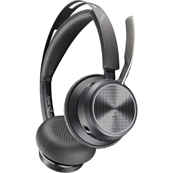 Poly Voyager Focus 2 Microsoft Teams USB-C to USB-C Headset + USB-C/A Adapter + Charging Stand (VF2-M)