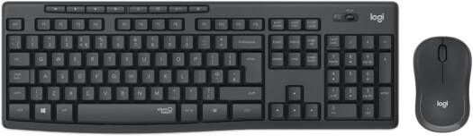 Logitech MK295 Silent Wireless Keyboard and Mouse Combo, 10m Wifi Range, 2.4GHz Wireless, Nano USB Receiver, Silent Touch Technology, US International Qwerty Layout, Graphite | 920-009800